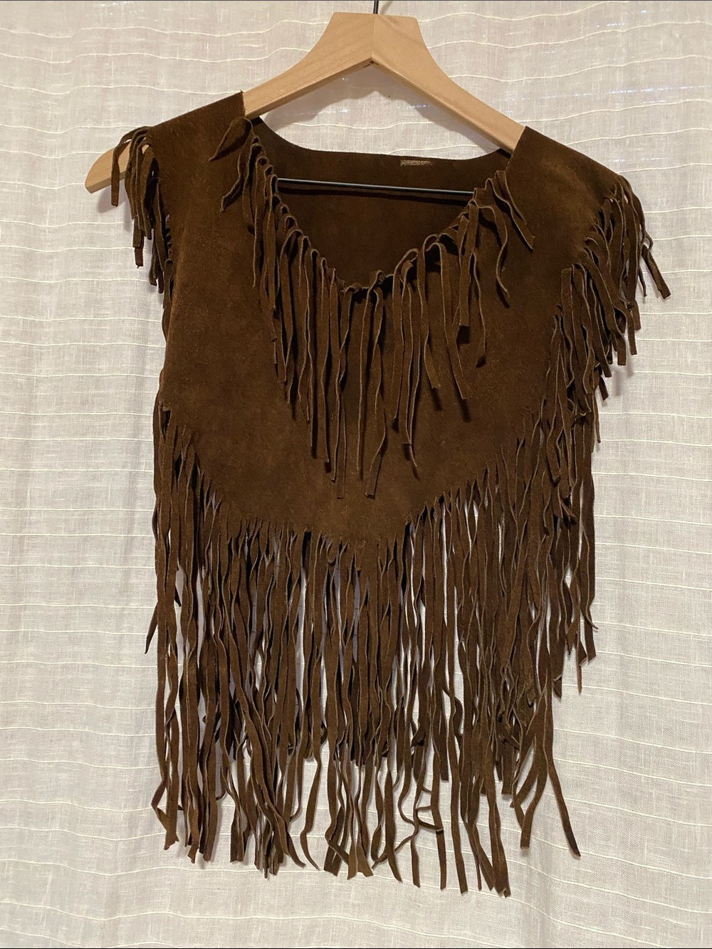 Brown Suede Fringe Women's Top  only - Western Style